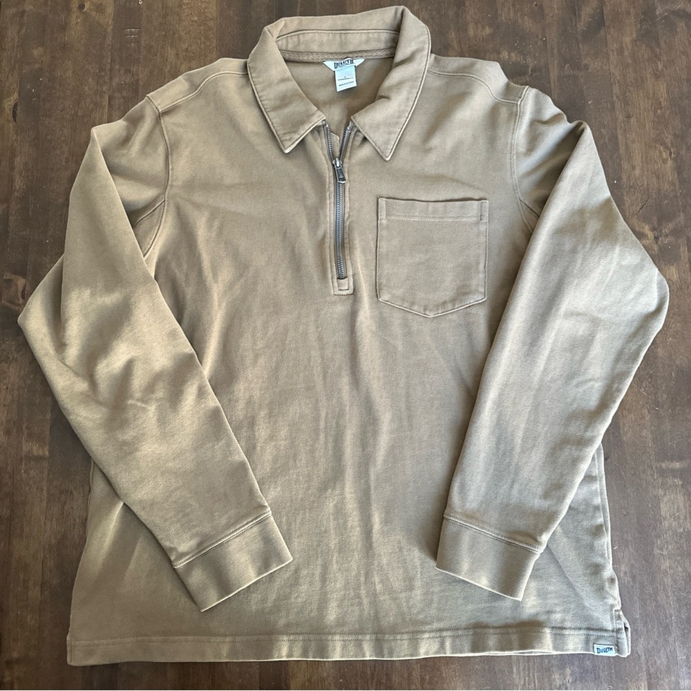Duluth Trading Mens Large Shirt Standard Fit Qtr Zip Cotton Outdoor‎ Work